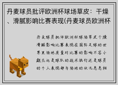 丹麦球员批评欧洲杯球场草皮：干燥、滑腻影响比赛表现(丹麦球员欧洲杯倒地)